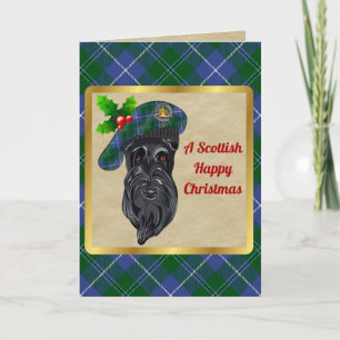 Cartão Crachá Douglas & Tartan Personalizado Xmas