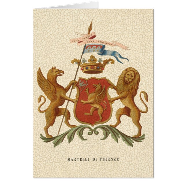 Cartão Crachá estaticamente Heráldico com Griffin e Leão (Frente)