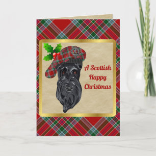 Cartão Crachá MacBean e Natal personalizado do Tartan