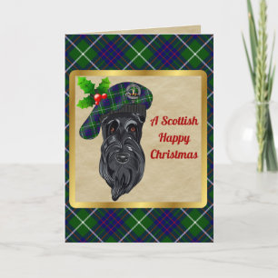 Cartão Crachá MacIntyre e Natal personalizado do Tartan