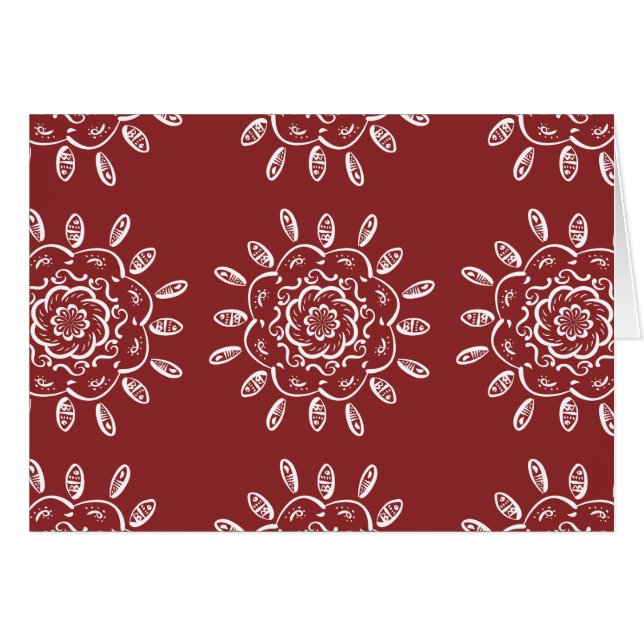 Cartão Cranberry Mandala (Frente Horizontal)