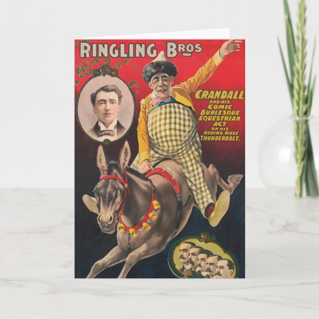 Cartão Crandall O Palhaço A Atuar Com A Sua Mãe (Frente)