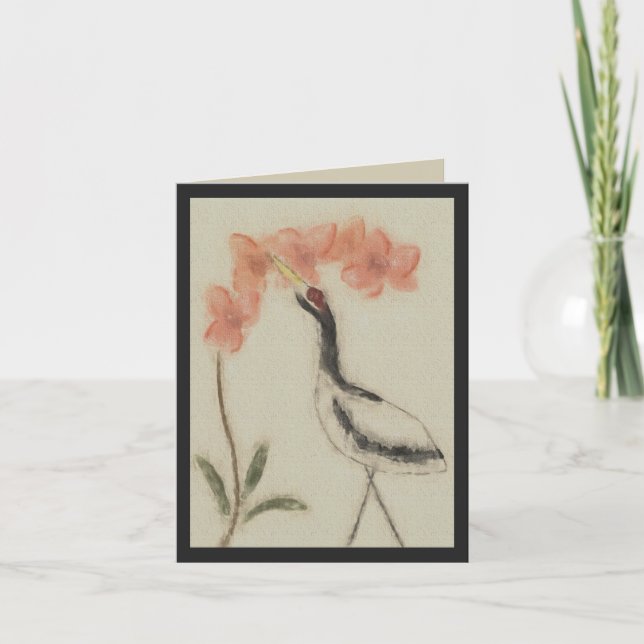 Cartão Crane and Orchid Note Card (Frente)