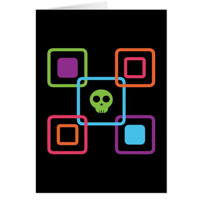 Cartão Crânio ao quadrado (Frente)