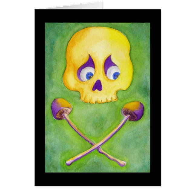 Cartão Crânio & cogumelos (Frente)