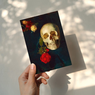 Cartão Crânio com Rosas Carl Schuch