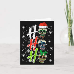 Cartão Cranio de Açúcar de Natal Ho Ho Ho Xmas Mexicano H
