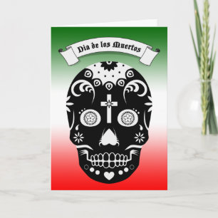Cartão crânio de açúcar dia de los muertos