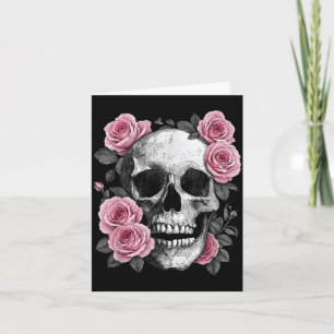Cartão Cranio de Açúcar Floral Rosa Flor de Aniversário E