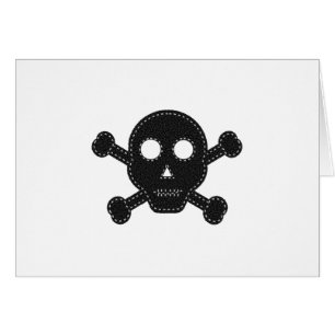 Cartão Crânio de Feltro Negro