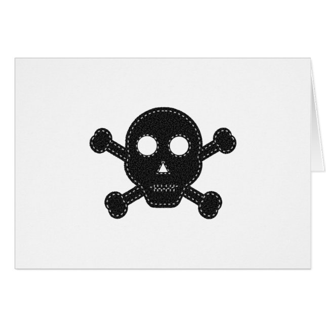 Cartão Crânio de Feltro Negro (Frente Horizontal)