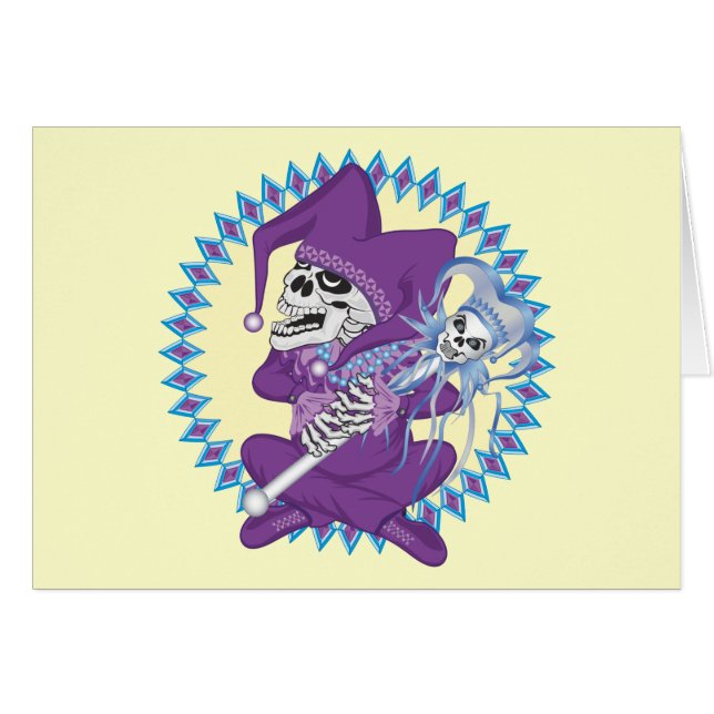 Cartão Crânio de Jester Bonito (Frente Horizontal)