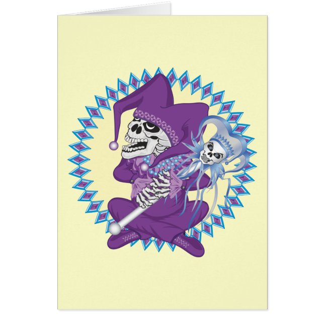 Cartão Crânio de Jester Bonito (Frente)