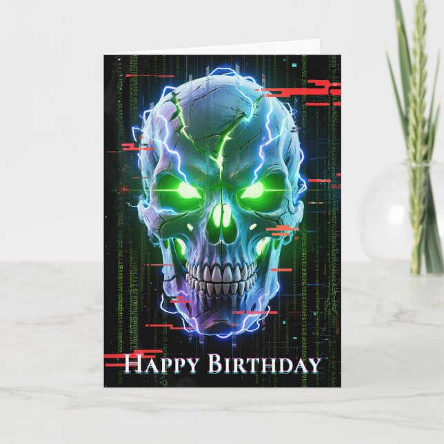 Cartão Crânio de Neon Fury (Frente)