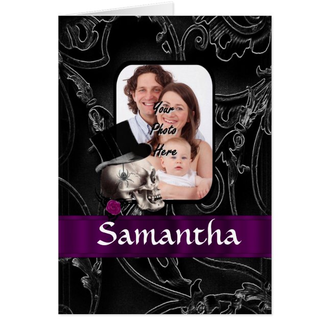 Cartão Crânio de tatuagem gótica (Frente)