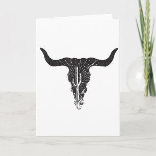 Cartão Crânio de Vaca Cacto do Deserto Boho Longhorn Sudo