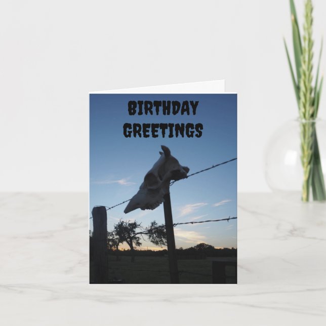 Cartão crânio de vaca escuro (Frente)