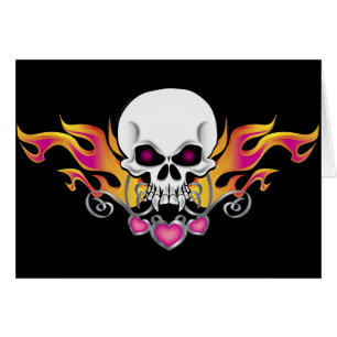 Cartão Crânio e coração inflamados