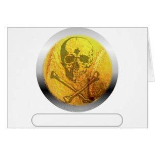 Cartão Crânio e Crossbones de bola de tênis
