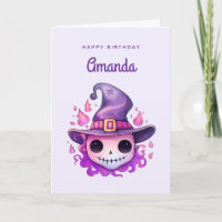 Crânio em um Chapéu de Bruxa Aniversário Caprichos