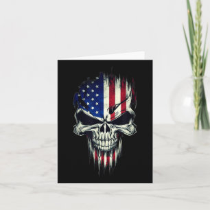 Cartão Crânio No Estilo De Bandeira Americano Para Patrio