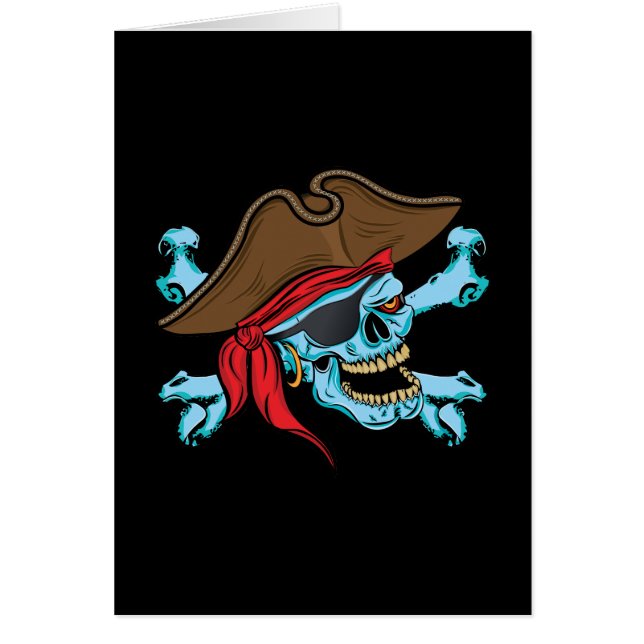 Cartão Crânio Pirata e Crossbone (Frente)