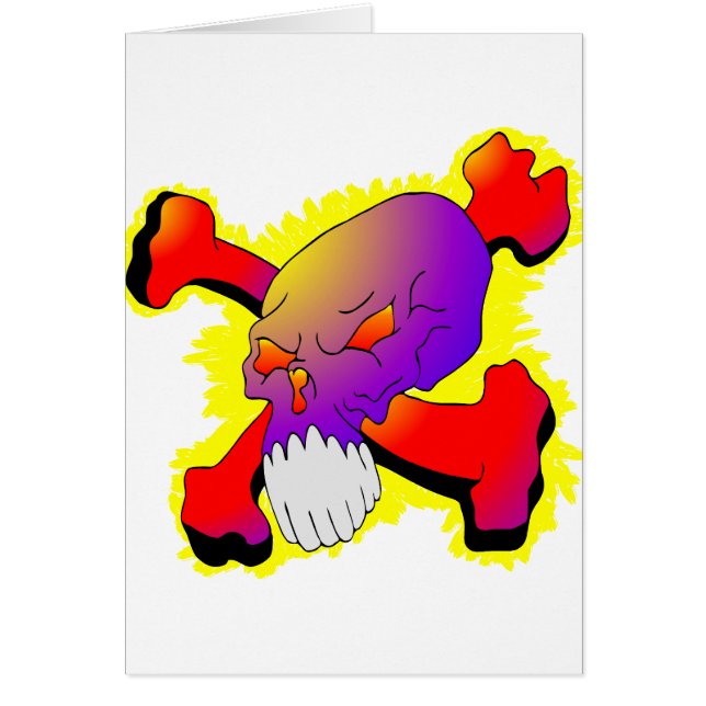 Cartão Crânio & tatuagem dos CrossBones (Frente)