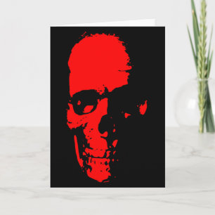 Cartão Crânio vermelho e preto