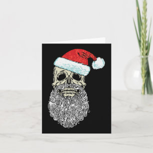 Cartão Crânio Vintage & Chapéu de Papai Noel Metal Re