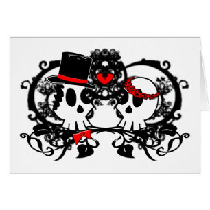 Cartão Crânios dos noivos