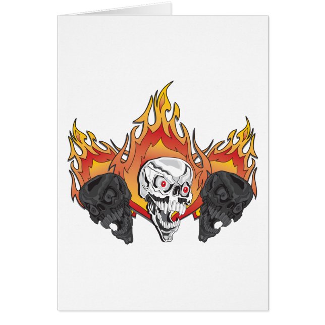 Cartão Crânios flamejantes (Frente)