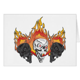 Cartão Crânios flamejantes