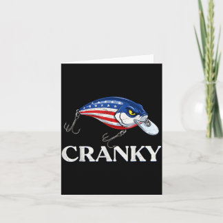 Cartão Cranky USA Flag Funny Crankbait Fishing Lure