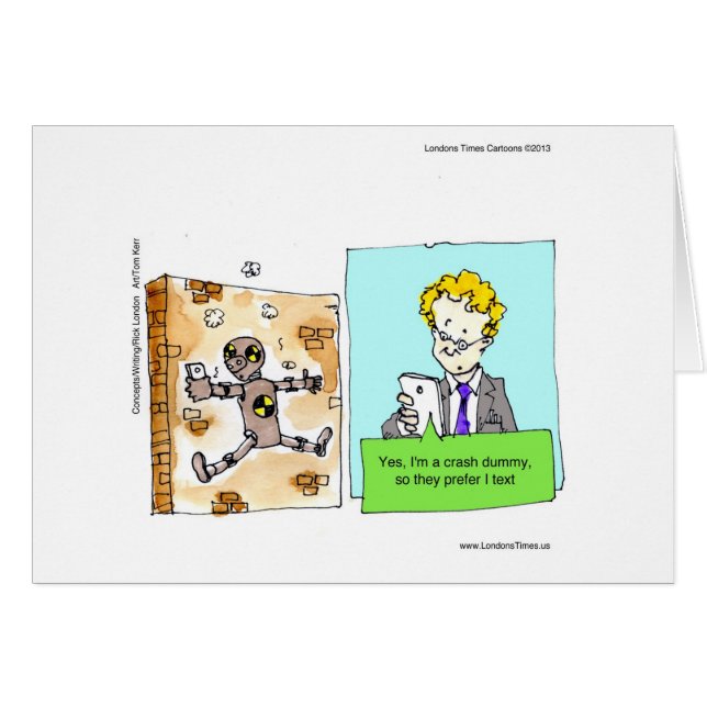 Cartão Crash Text Dummy Engraçado (Frente Horizontal)