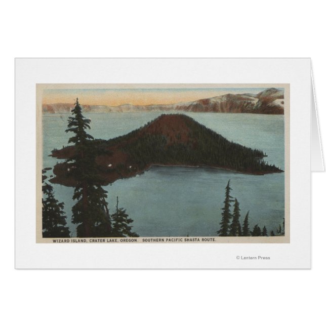 Cartão Crater Lake, Oregon - Modo de Exibição da Ilha do  (Frente Horizontal)