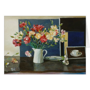 Cartão Cravos em um jarro espiral 2000