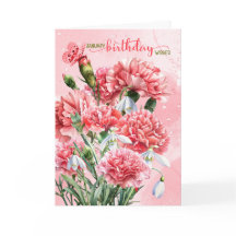 Cravos Rosa de Aniversário de Janeiro com Flor de 