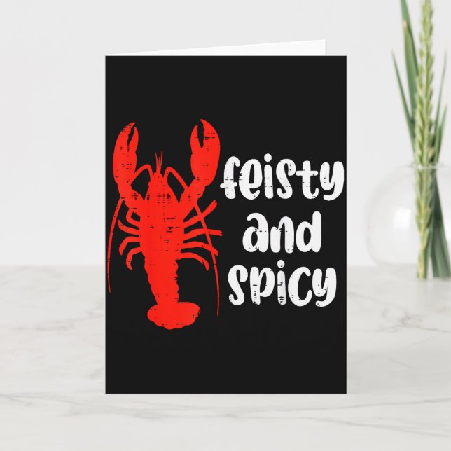 Cartão Crawfish Lobster Feisty And Scy Crayfish Men Women (Frente)
