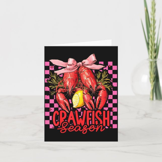 Cartão Crawfish Season Crawfish Boil Lobster Cajun Men Wo (Frente)