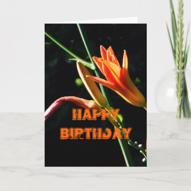 Cartão Crayola Daylilies Happy Birthday (Frente)