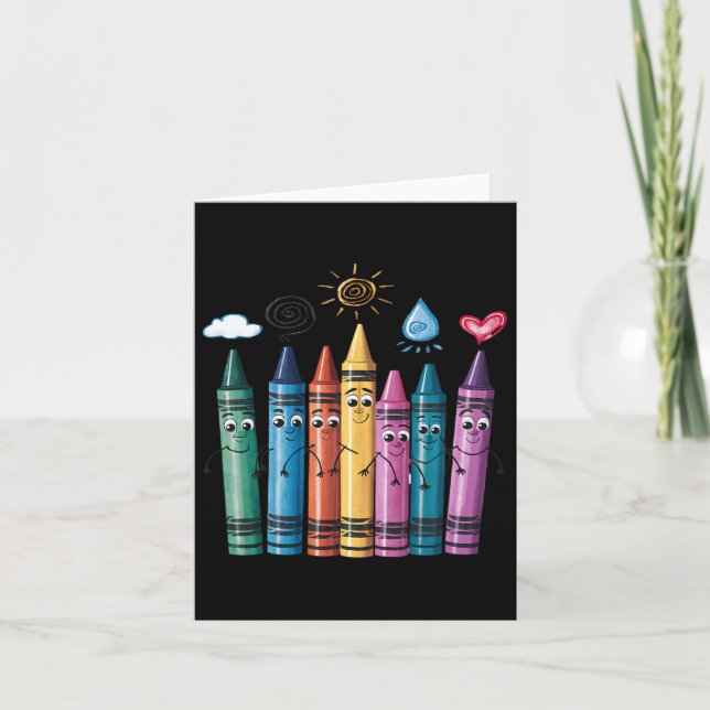 Cartão Crayon Mood Colour Crayons Friyay Teach (Frente)