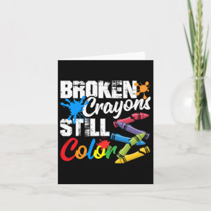 Cartão Crayons ainda são a cor Sensibilização para a saúd