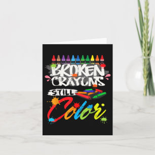 Cartão Crayons Partidos Ainda Coloridos Camisas Coloridas