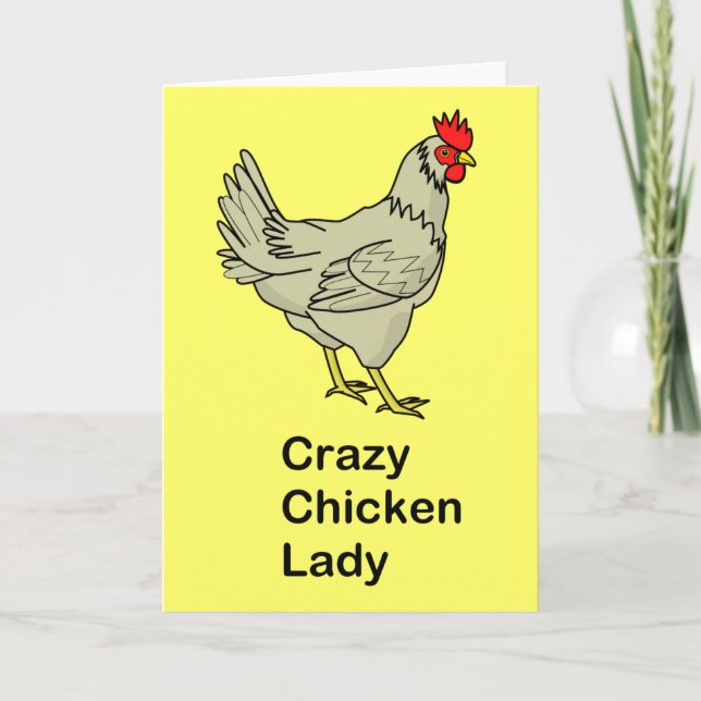 Cartão Crazy Chicken Lady (Frente)