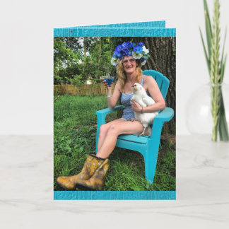 Cartão Crazy Chicken Lady - Happy Birthday