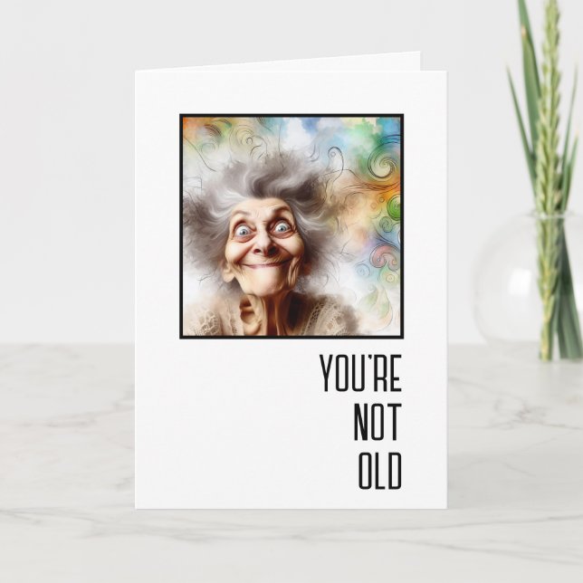 Cartão Crazy Old Lady Birthday (Frente)