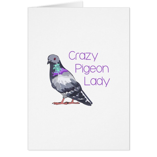 CARTÃO CRAZY PIGEON LADY (Frente)