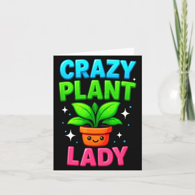 Cartão Crazy Plant Lady Gardening Funny Gardeners Men Wom (Frente)