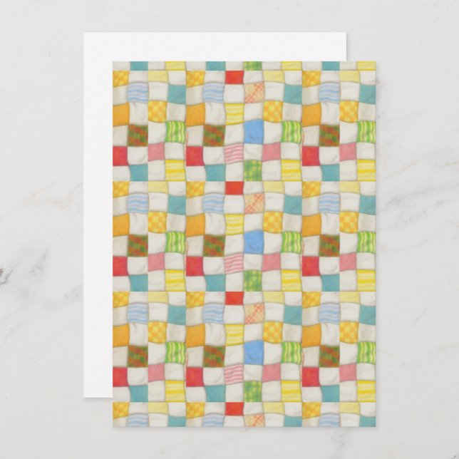 Cartão CRAZY QUILT 4.5x6.25 Placa plana / Vertical (Frente/Verso)