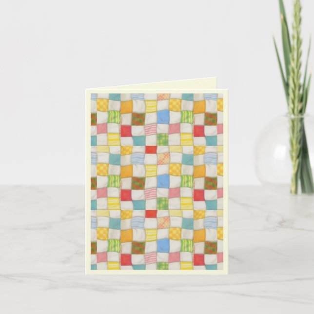Cartão CRAZY QUILT Note Card / Cream (Frente)
